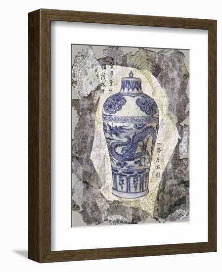 Blue Dragon Vase-Annabel Hewitt-Framed Art Print