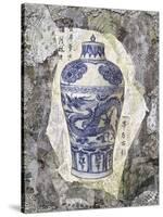 Blue Dragon Vase-Annabel Hewitt-Stretched Canvas