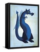 Blue Dragon-John W Golden-Framed Stretched Canvas