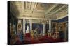 Blue Drawing-Room in the Mariinsky Palace in Saint Petersburg, Mid of the 19th C-Eduard Hau-Stretched Canvas
