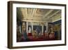 Blue Drawing-Room in the Mariinsky Palace in Saint Petersburg, Mid of the 19th C-Eduard Hau-Framed Giclee Print