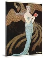 Blue Dress by Beer-Georges Barbier-Stretched Canvas