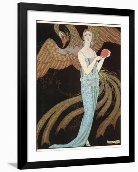 Blue Dress by Beer-Georges Barbier-Framed Photographic Print