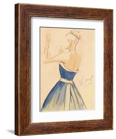 Blue Dress II-Tara Gamel-Framed Art Print