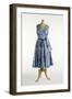 Blue Dress Printed with a Pattern of Ladies Wearing Full-Skirted Dresses, C.1958-null-Framed Giclee Print