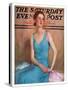 "Blue Dress," Saturday Evening Post Cover, February 4, 1933-Charles W. Dennis-Stretched Canvas