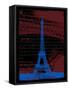 Blue Eiffel Tower Paris in Burnt Siena-Victoria Hues-Framed Stretched Canvas