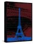 Blue Eiffel Tower Paris in Burnt Siena-Victoria Hues-Stretched Canvas