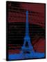 Blue Eiffel Tower Paris in Burnt Siena-Victoria Hues-Stretched Canvas