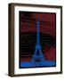 Blue Eiffel Tower Paris in Burnt Siena-Victoria Hues-Framed Giclee Print