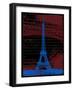 Blue Eiffel Tower Paris in Burnt Siena-Victoria Hues-Framed Giclee Print