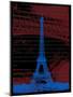 Blue Eiffel Tower Paris in Burnt Siena-Victoria Hues-Mounted Giclee Print