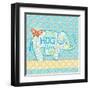 Blue Elephant I-Andi Metz-Framed Art Print