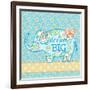 Blue Elephant I-Andi Metz-Framed Art Print