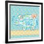 Blue Elephant I-Andi Metz-Framed Art Print