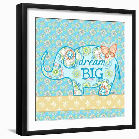 Blue Elephant I-Andi Metz-Framed Art Print