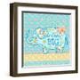 Blue Elephant I-Andi Metz-Framed Art Print