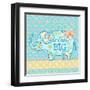 Blue Elephant I-Andi Metz-Framed Art Print