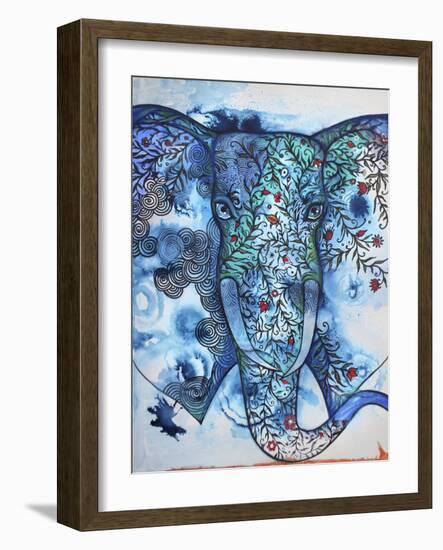 Blue Elephant-Oxana Zaika-Framed Giclee Print