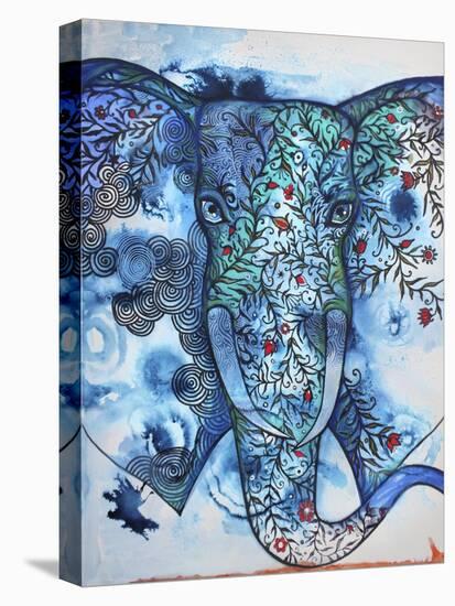 Blue Elephant-Oxana Zaika-Stretched Canvas