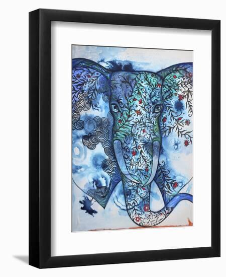 Blue Elephant-Oxana Zaika-Framed Giclee Print