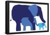 Blue Elephants-null-Framed Poster