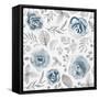 Blue Fade Foliage-Alicia Vidal-Framed Stretched Canvas