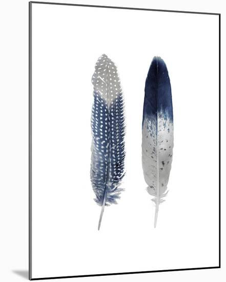 Blue Feather Pair-Julia Bosco-Mounted Giclee Print