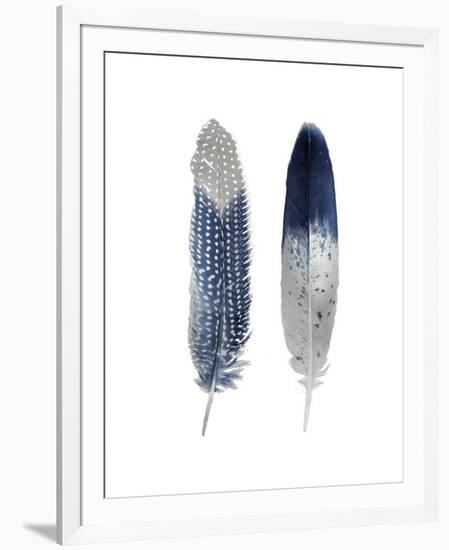 Blue Feather Pair-Julia Bosco-Framed Giclee Print