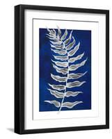 Blue Fern in White Border I-Elizabeth Medley-Framed Art Print