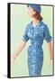 Blue Fifties Dress-null-Framed Stretched Canvas