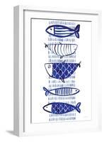 Blue Fish II-Mercedes Lopez Charro-Framed Art Print