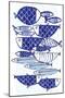 Blue Fish III-Mercedes Lopez Charro-Mounted Art Print