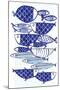 Blue Fish III-Mercedes Lopez Charro-Mounted Art Print