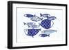 Blue Fish IV-Mercedes Lopez Charro-Framed Art Print