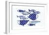 Blue Fish IV-Mercedes Lopez Charro-Framed Art Print