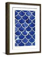 Blue Fish Waves-Mercedes Lopez Charro-Framed Art Print