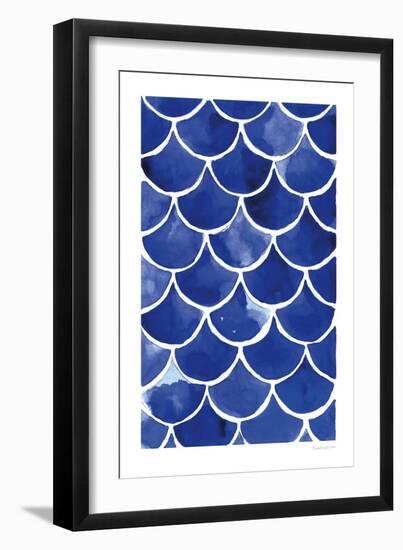 Blue Fish Waves-Mercedes Lopez Charro-Framed Art Print