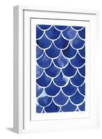 Blue Fish Waves-Mercedes Lopez Charro-Framed Art Print