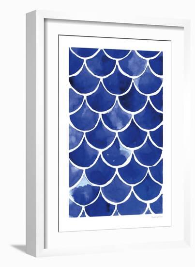 Blue Fish Waves-Mercedes Lopez Charro-Framed Art Print