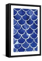 Blue Fish Waves-Mercedes Lopez Charro-Framed Stretched Canvas