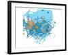 Blue Fish-Irena Orlov-Framed Premium Giclee Print