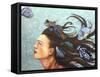 Blue Fish-Leah Saulnier-Framed Stretched Canvas