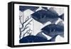 Blue Fishe-Sheldon Lewis-Framed Stretched Canvas