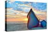 Blue Fisherman Boats and Sunrise-laurentiu iordache-Stretched Canvas