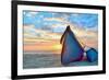 Blue Fisherman Boats and Sunrise-laurentiu iordache-Framed Photographic Print