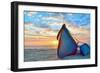 Blue Fisherman Boats and Sunrise-laurentiu iordache-Framed Photographic Print