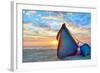 Blue Fisherman Boats and Sunrise-laurentiu iordache-Framed Photographic Print