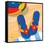 Blue Flip Flops-Paul Brent-Framed Stretched Canvas