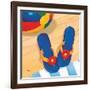 Blue Flip Flops-Paul Brent-Framed Art Print